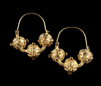 Sofic S. Earrings 3 Kugle gold plated